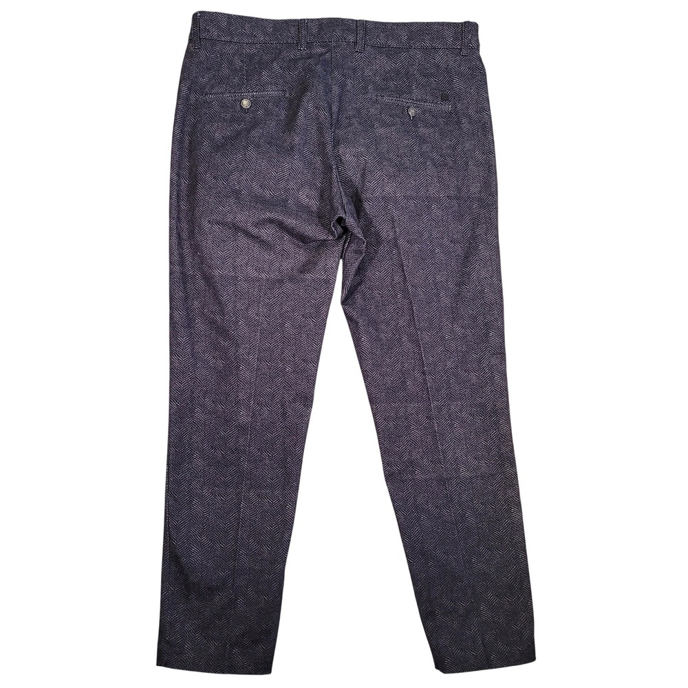 Karl Mommoo Italy 38x29 Herringbone Side Adjuster Sartorial‎ No-Break Pants - Picture 3 of 8